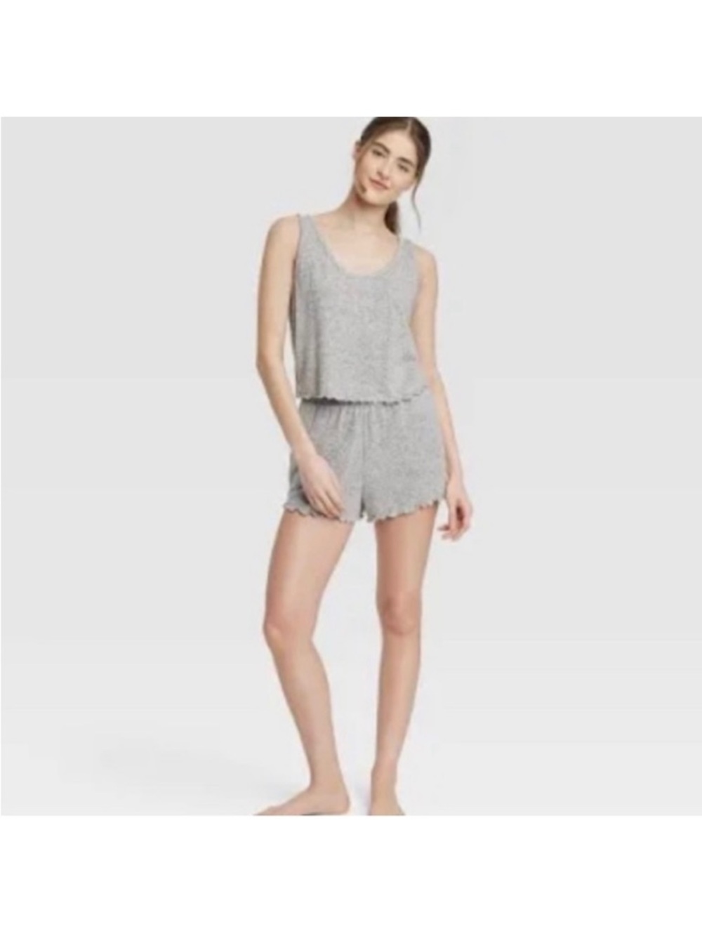 Colsie Women's Grey Tank & Short Sleep Set - Soft Lounge Sleepwear extra small